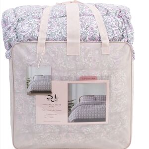 NWOT - Sincerely Jules Pink And Green Floral King Comforter Set